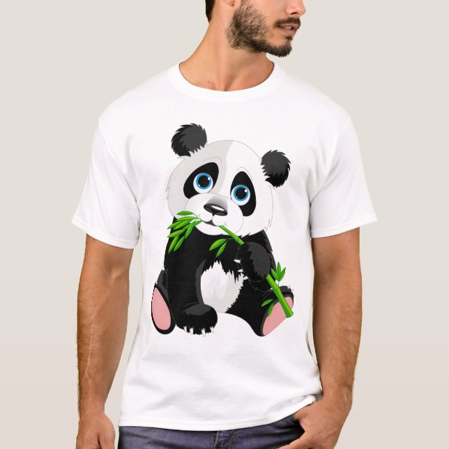 T-shirt för Cute Animal Friendly Panda  (Framsida)
