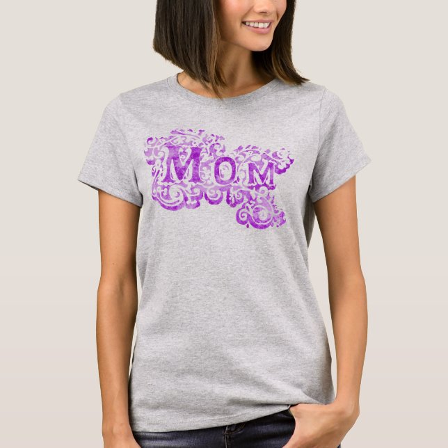 T-shirt för dekorativ lila i mamma (Framsida)