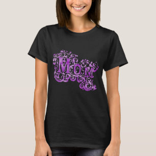 T-shirt för dekorativ lila i mamma