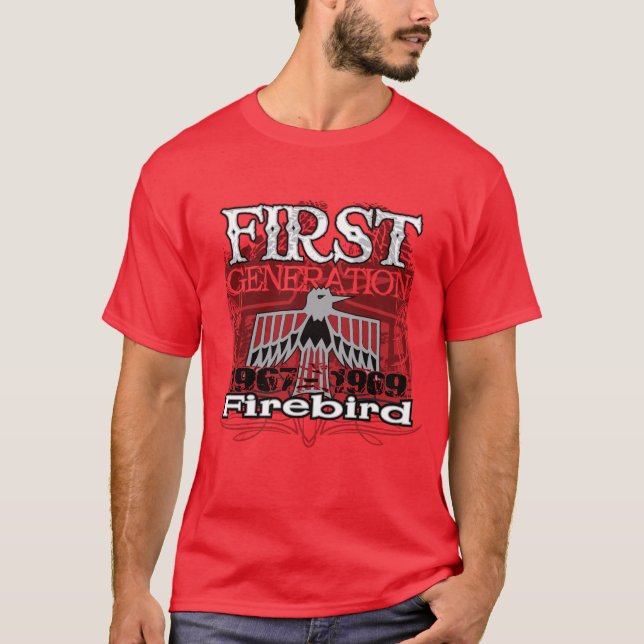 T-shirt för den första generationen Firebird fläkt (Framsida)