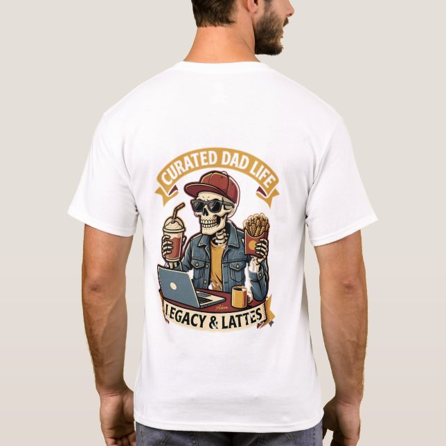 T-shirt för den kuraterade pappalivet (Baksida)