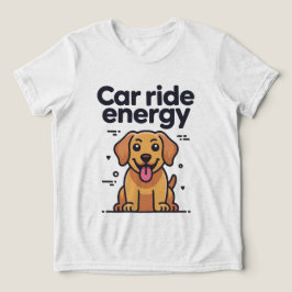 T-shirt för energisk guldbilfärd med valp av rasen
