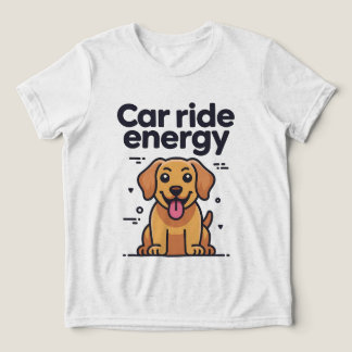 T-shirt för energisk guldbilfärd med valp av rasen