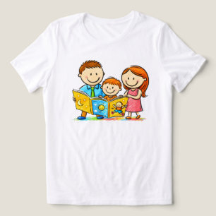 T-shirt för familjens högläsning med minimalistisk