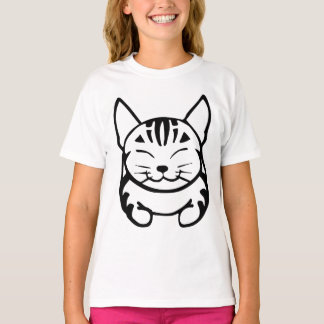 T-shirt för flickor i Lycklig (svart tabb)