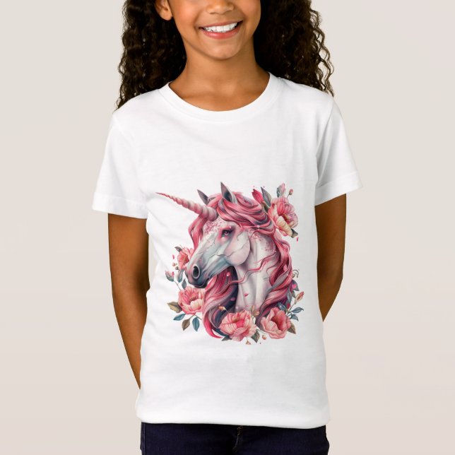 T-shirt för flickor med enmajs (Framsida)