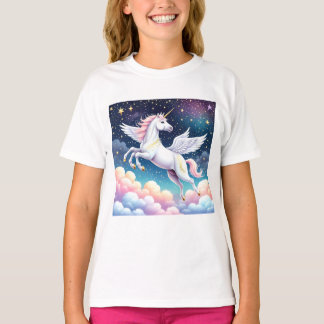 T-shirt för flygande Unicorn-utskrift