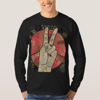 T-shirt för fred med dubbel överlappning