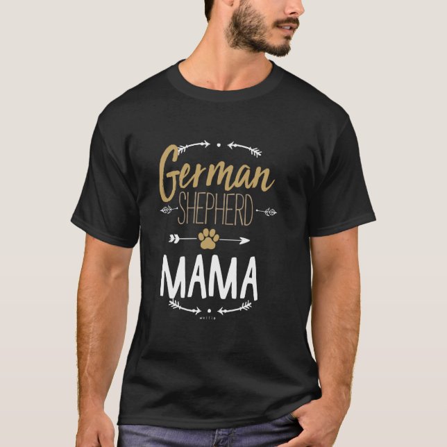 T-Shirt för German Shepherd-mamma Pilar Presenter  (Framsida)