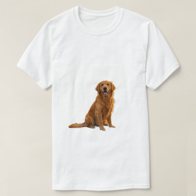 T-shirt för Golden Retriever Campingäventyr (Design framsida)