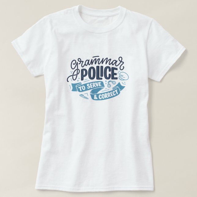 T-shirt för grammatikpolisen (Design framsida)