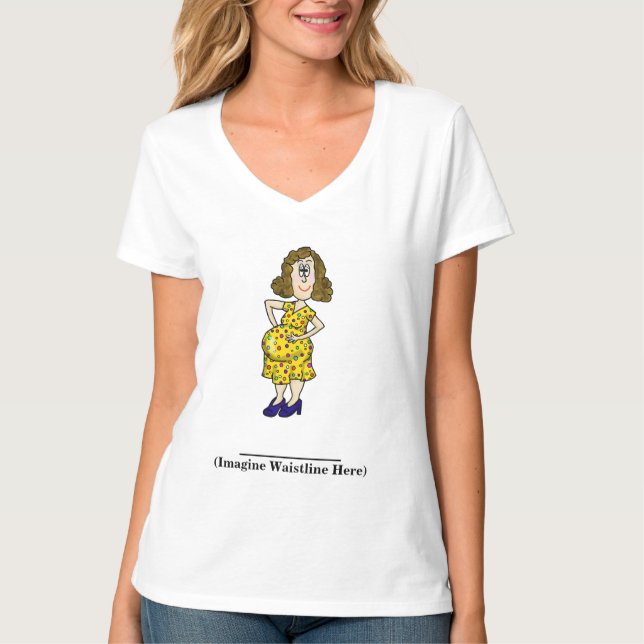 T-shirt för gravida kvinnor med Waistline Line (Framsida)