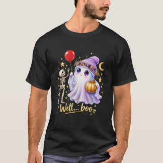 T-Shirt för Halloween med Skelett och Spökis