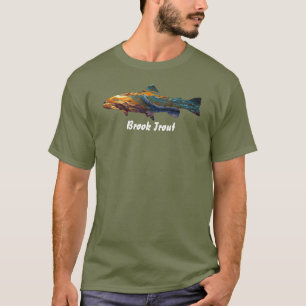 T-Shirt för herrar med Brook Forell Flugfiske