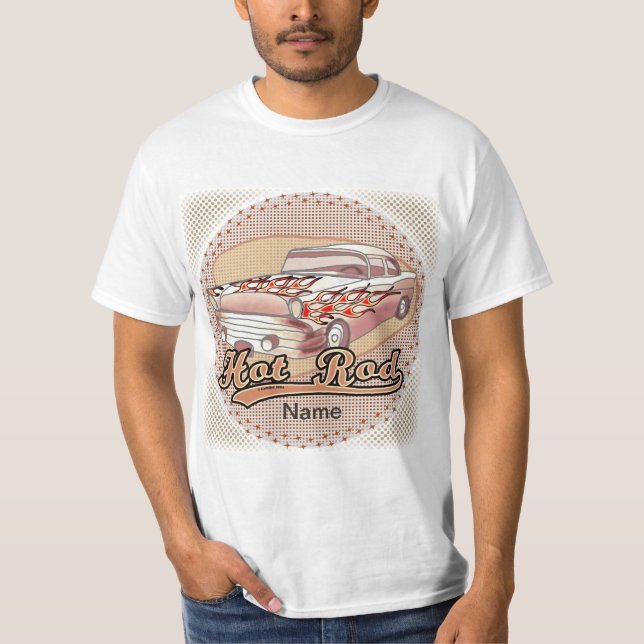 T-shirt för hot rod-bil (Framsida)
