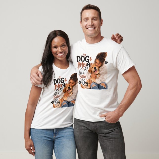 T-Shirt för hundmamma-gänget – Vit (Unisex)