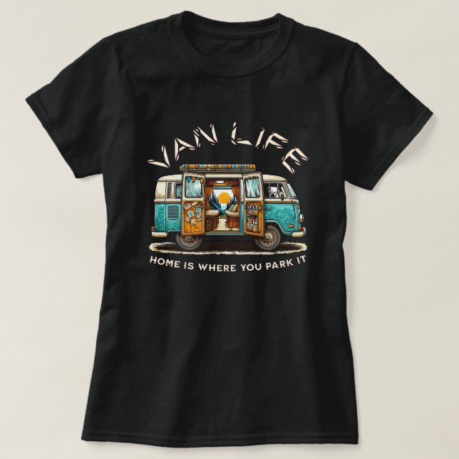 T-shirt för husvagnsliv och camping (Design framsida)