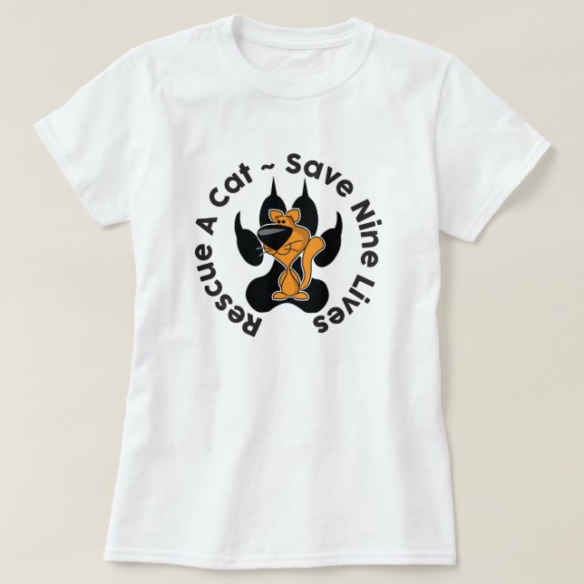 T-shirt för katt räddning adoption (Design framsida)