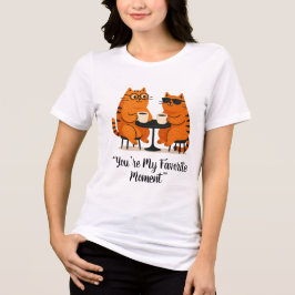 T-shirt för kattpar på kaffedatumen