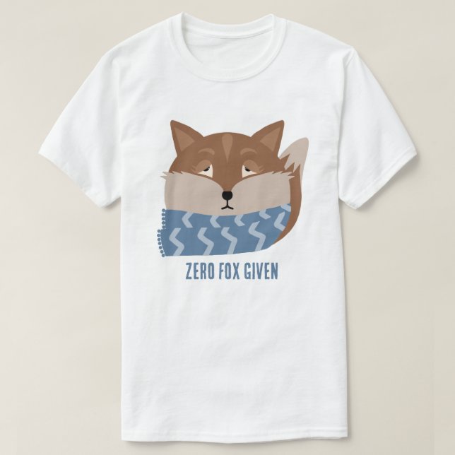 T-shirt för kute på djur med "noll fox given" (Design framsida)