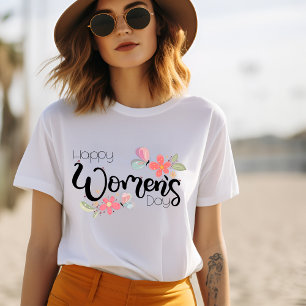 T-Shirt för kvinnodagen i Lycklig