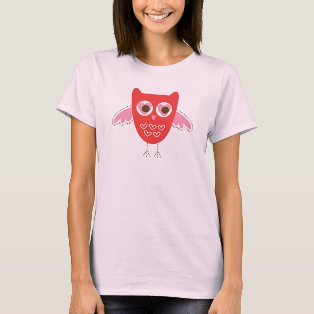 T-shirt för kvinnor i kärlek uggla (Framsida)
