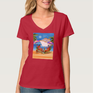 T-shirt för kvinnor i V-Nacke