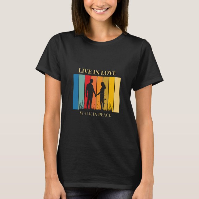T-shirt för kvinnor 'Lev i kärlek' (Framsida)