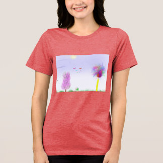 T-shirt för kvinnor med fantasilandskapsflykt