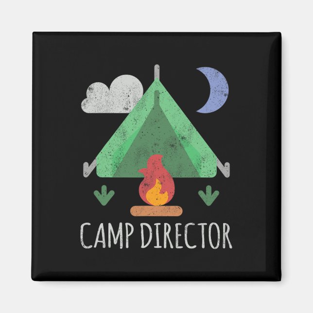 T-shirt för lägerledare Rolig camping  Magnet (Framsidan)