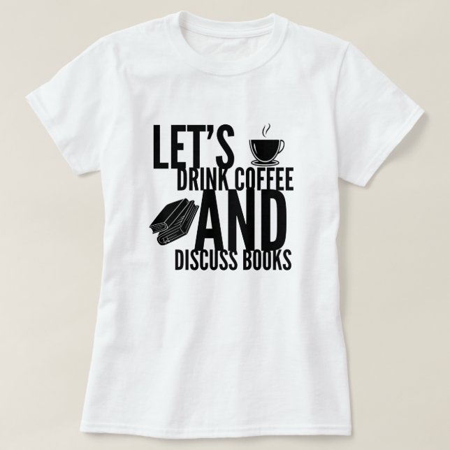 T-shirt för läsning av kaffeböcker (Design framsida)