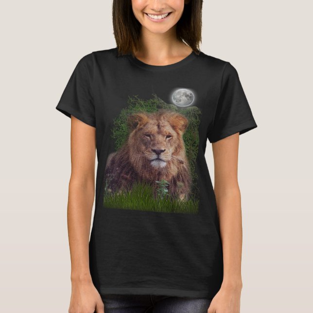 T-shirt för lejon konst (Framsida)