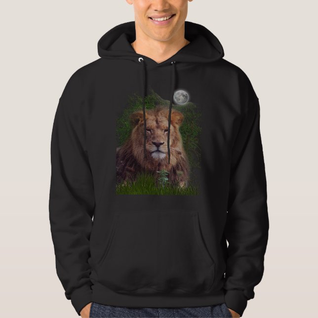 T-shirt för lejon konst hoodie (Framsida)