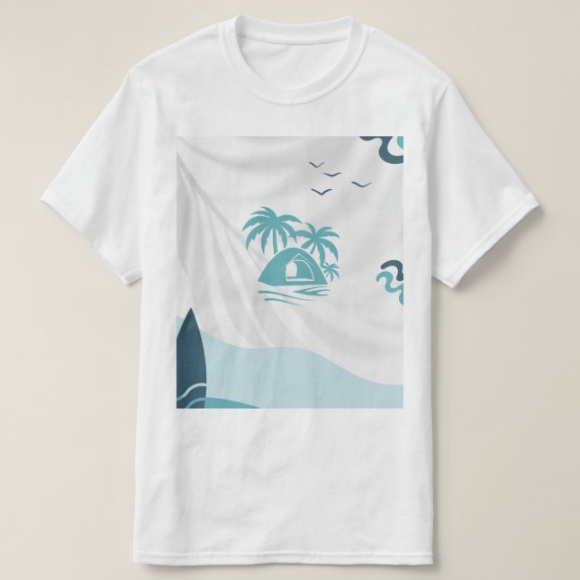 T-shirt för män bech havsfärg  (Design framsida)