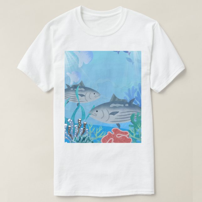 T-shirt för män fich hav  (Design framsida)
