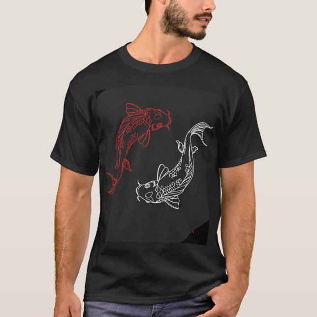 T-shirt för män fisk design (Framsida)