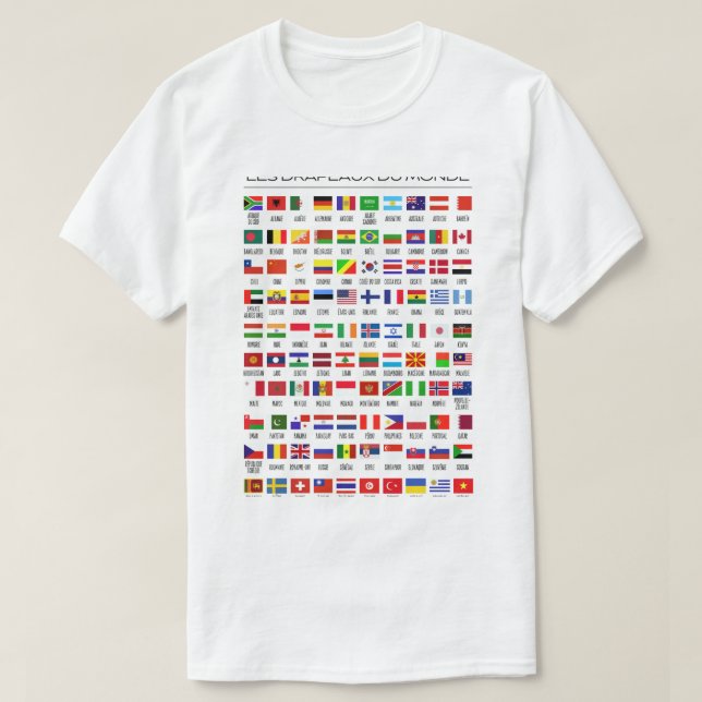 T-shirt för män flagg världen  (Design framsida)