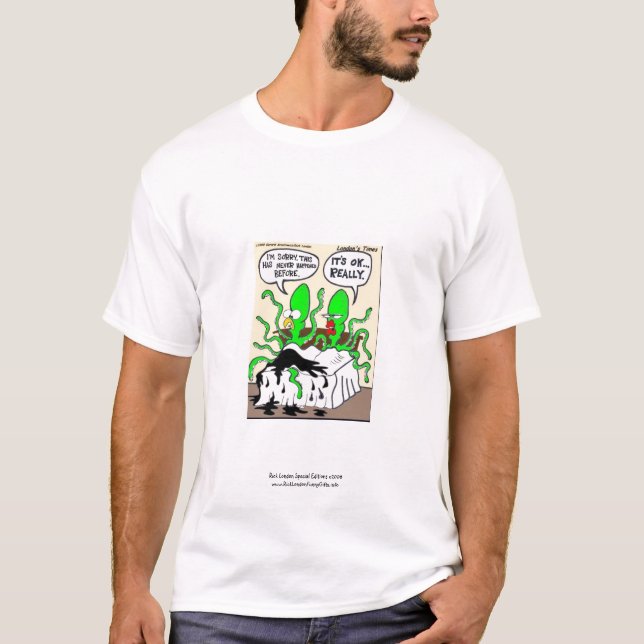 T-shirt för män med rolig text om bläckfisk och fö (Framsida)
