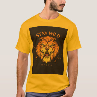 T-shirt för män stay wild design skjorta