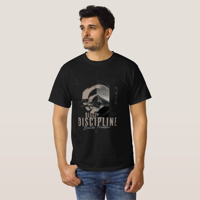 T-shirt för män Svart t-shirt (Hel framsida)