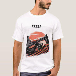 T-shirt för män t.e.s.l.a