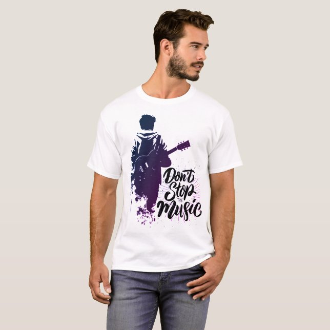 T-Shirt för manar inspiration, elektrisk gitarr (Hel framsida)