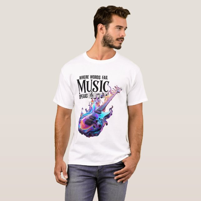 T-Shirt för manar inspiration, elektrisk gitarr (Hel framsida)