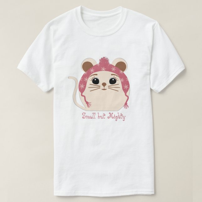 T-shirt för matermöss för "Small but Mighty"-djur (Design framsida)