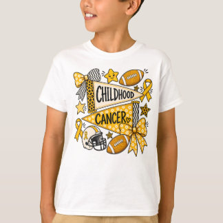 T-shirt för medvetenhet om barncancer, guldband
