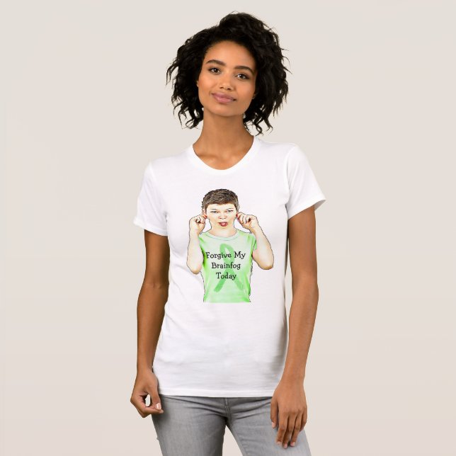 T-shirt för medvetenhet om hjärndimma vid borrelia (Hel framsida)