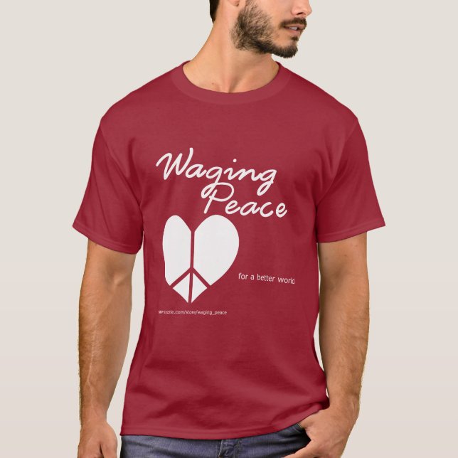 T-shirt för mörk av fred i hjärtat (Framsida)