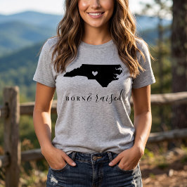 T-shirt för North Carolina, född och uppvuxen