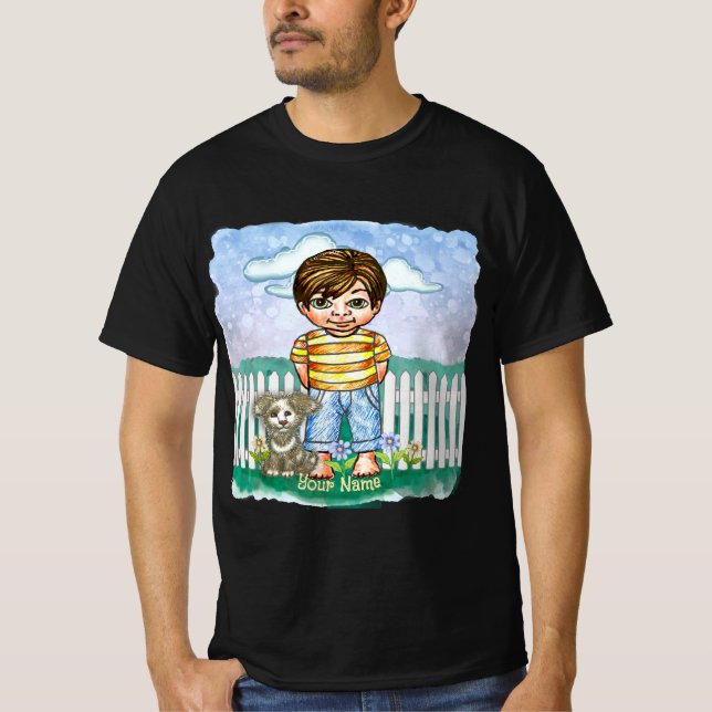 T-shirt för pojke och hund (Framsida)