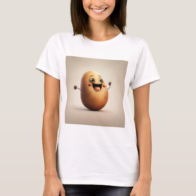 T-shirt för potatis av Cute lycklig (Framsida)